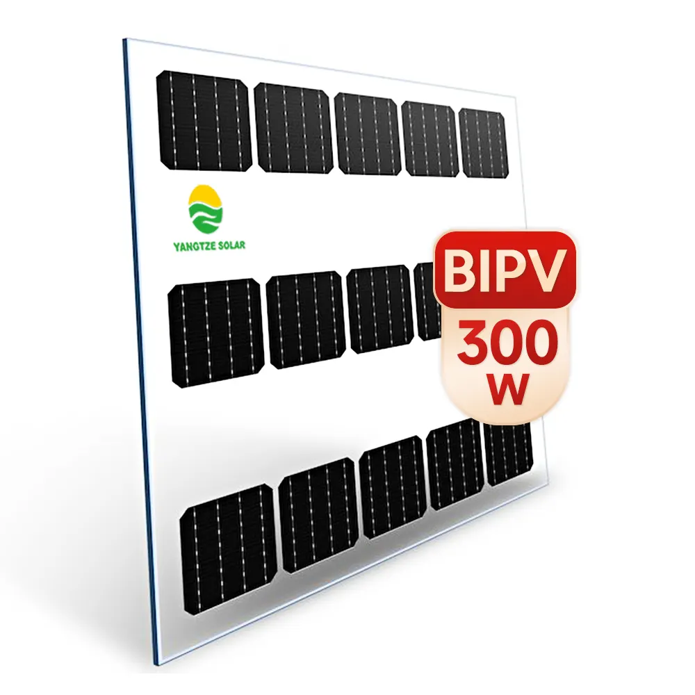 300W販売中国卸売自己接着半透明ソーラーPVパネルカーポートコスト窓BIPV