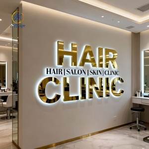 Letrero Personalizado con Nombre <span class=keywords><strong>de</strong></span> Tienda para Interiores y Exteriores, Letrero Metálico 3D, Logotipo LED para Salón <span class=keywords><strong>de</strong></span> Uñas, Letrero 3D para Decoración <span class=keywords><strong>de</strong></span> Tiendas - Product Image 5