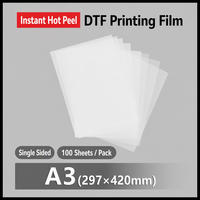 Film PET DTF Matte Dua Sisi Anti-Statik Premium, Hot Peel Instan, 45cm 60cm 100m untuk Pencetakan Transfer Panas Tekstil Kaos