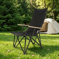 Chaise de jardin réglable Sea Dog Oxford en fer, inclinable, dossier haut, pliable, pour le camping en plein air