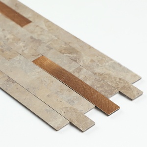 OEM/ODM Peel and Stick <b>Backsplash</b> Mosaic Faux Stone Look Mixed Aluminium Peel-and-stick-<b>tile</b> for Walls - Product Image 4