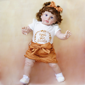 Poupée bébé reborn fille réaliste en vinyle de silicone peint en 3D de 24 pouces avec corps entier en coton - Product Image 3