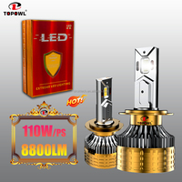 Phares LED de voiture universels TOPOWL T21PRO personnalisés, nouveaux, 12V 6000K, H4 H7 H11 9005 9006, faisceau haut/bas, 110W 8000 Lumens
