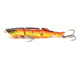Señuelo de Pesca Multiarticulado de 2 Secciones, Cebo Duro Tipo Minnow Swimbait con Cola Metálica y Anzuelos Triples para Pesca de Lubina en Agua Salada y Ríos (6 Ríos) - Product Image 6