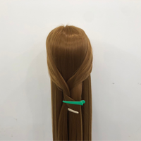 Tête de mannequin en cheveux synthétiques longs multicolores pour l'entraînement au tressage et à la coupe de cheveux avec support à pince