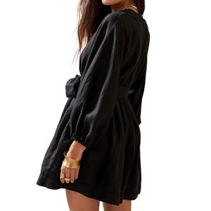 Robe d'été décontractée sur mesure pour femmes, 100% coton et lin - Product Image 3