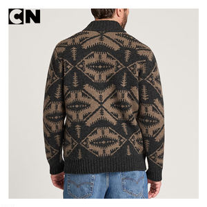 GRS Certification <b>Cardigan</b> Manufacturer Custom logo <b>Men</b> Black Vintage Lambswool Winter West Knitted <b>Cardigan</b> Sweater with Button - Product Image 4