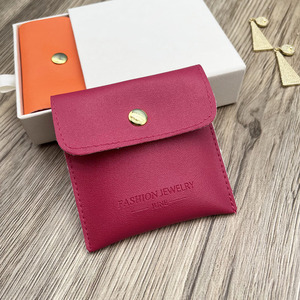 Custom Red Leather Jewelry Packaging Bag with <b>Box</b> - Product Image 3