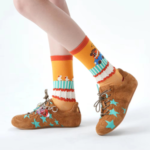 <span class=keywords><strong>Chaussettes</strong></span> mi-tube unisexes à la mode pour hommes et femmes, dessin animé tendance pour hommes et femmes - Product Image 1