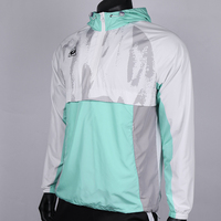 Veste d'entraînement à capuche légère et demi-fermeture éclair pour hommes coupe-vent de pluie imperméable sublimé pour le printemps coupe-vent