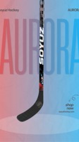 Palo de Hockey sobre Hielo de Fibra de Carbono AURORA de Alto Rendimiento y Ligero para Adultos, Júnior y Juveniles