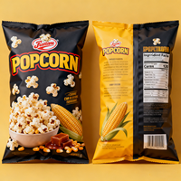 Sacs en plastique laminés personnalisés à fermeture arrière pour emballages de snacks, de chips, de pop-corn et de croustilles