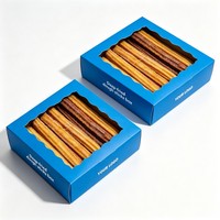 Scatola per Snack Biodegradabile con Finestra e Logo Personalizzato, Confezione in Carta per Churros e Patatine Fritte