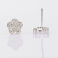 925er Sterling Silber Blumen-Ohrringe mit Zirkonia – Einzigartiger Schmuck