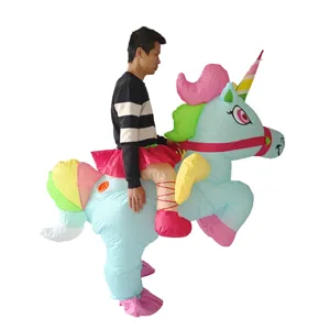 Disfraz de unicornio para adulto, juguete inflable de unicornio hinchable para montar en halloween, gran oferta, 2023