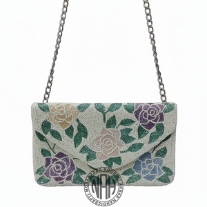 Sac à main perlé artistique avec chaîne Pochette de mode faite à la main Fabricant en gros Commandes à l'exportation - Product Image 1
