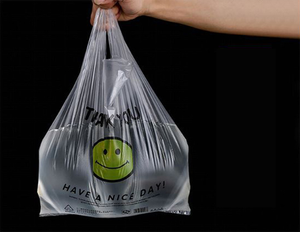 Bolsas de Plástico Transparentes Desechables para Alimentos, Precio Económico, Grandes, Impermeables, con Asa Tipo Chaleco, Modelo BG02, Bolsas con Serigrafía - Product Image 6