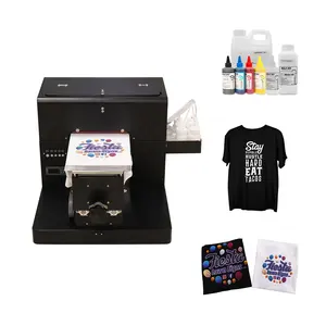 Direct Naar Kledingstuk A4 Dtg Flatbed Voor T-shirt 50% Carton Met L805 Printkop Digitale Stof Kleine Formaat Dtg Flatbed Printer