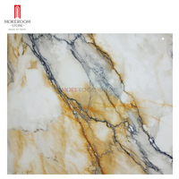 Losas de Porcelana de 1200x2400 mm, Calacatta Gold, Gran Formato, Aspecto de Mármol, Losas de Piedra Sinterizada para Paredes y Pisos