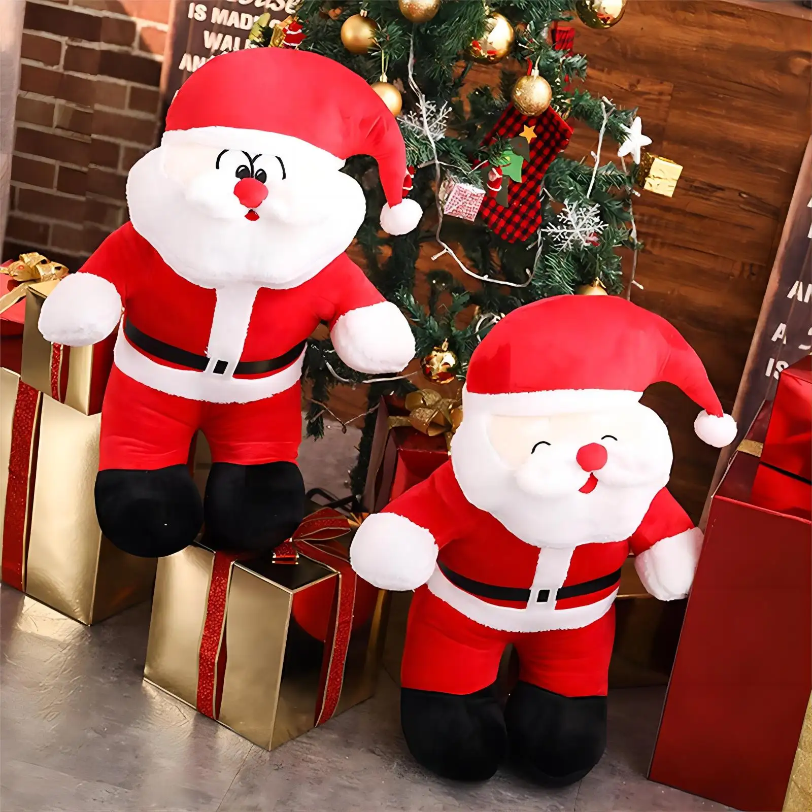Kustom lucu rusa Santa mainan mewah/pohon Natal mewah mainan/anak-anak Xmas lembut boneka binatang mainan untuk anak-anak 35cm