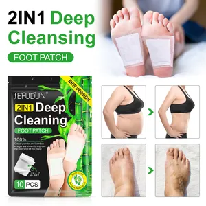 SEFUDUN Foot Detox Pads Relax Feet Patch Foot Care Herbal Bamboo Vinegar Ginger Deep Cleaning Detox Foot Patch