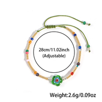 Grosir Bohemia buatan tangan manik-manik gelang wanita warna campuran bunga tangan dapat disesuaikan senar emas disepuh perhiasan Fashion terbaru