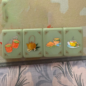 Colección Premium de Lujo Moderna y Plegable para Fiestas en el Jardín, Mahjong Americano Grabado por Ambos Lados, 160 Piezas, Perla Festiva - Product Image 5