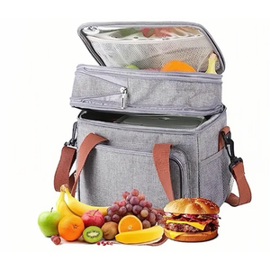 Lonchera Oxford Doble con Logotipo Personalizado, Bolsa Térmica Porta Alimentos con Correa para el Hombro para el <span class=keywords><strong>Trabajo</strong></span> o la Escuela - Product Image 6
