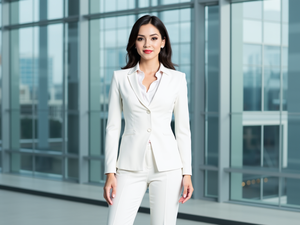 Pantalons larges à taille haute élégants pour femmes, blancs, avec poches arrière, pour le bureau, le quotidien, pantalons décontractés pour femmes - Product Image 6