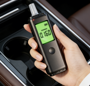 Alat Tes Alkohol untuk Pemeriksaan Mengemudi Dalam Keadaan Mabuk, Breathalyzer, Detektor Alkohol Presisi Tinggi untuk Penggunaan di Rumah, Model Layar <span class=keywords><strong>Digital</strong></span> Terbaru - Product Image 1