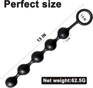 Tapón de Bolas Negras Serie Master para Hombres, Mujeres y Parejas, <span class=keywords><strong>Esferas</strong></span> Graduadas con Anillo de Tracción, Superficie Lisa, Juguete Sexual para Adultos - Product Image 6