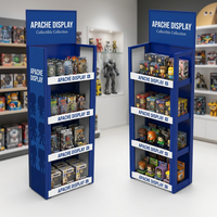 Rak Display Mainan Logam Heavy Duty, Rak Figur Berdiri 3 Tingkat, Putar, untuk Toko Retail Koleksi, OEM