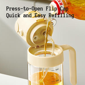 Spruzzatore e Dispenser di <span class=keywords><strong>Olio</strong></span> 2 in 1 da 500 ml, Bottiglia Spray in Vetro Borosilicato <span class=keywords><strong>per</strong></span> <span class=keywords><strong>Olio</strong></span> <span class=keywords><strong>d</strong></span>'<span class=keywords><strong>Oliva</strong></span>, Utilizzo con Una Sola Mano, <span class=keywords><strong>per</strong></span> Cucina e Insalata - Product Image 5