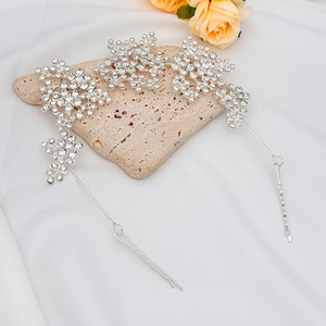 Exquisitos Accesorios <span class=keywords><strong>para</strong></span> el Cabello de Cristal, Corona, Diadema de Boda, Diadema de Princesa <span class=keywords><strong>para</strong></span> Baile de Graduación, Diadema de Dama de Honor con Flores de Diamantes de Imitación - Product Image 3