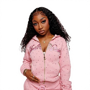 Conjunto de Sudadera con Capucha y Estampado de Puntos Rosas, Chándal Casual de Dos Piezas para Mujer, Ropa de Otoño - Product Image 3