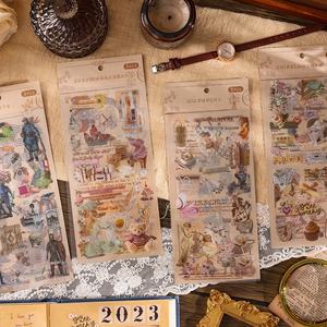 Stiker Buku Catatan Genggam Retro Nostalgia Kartun Lucu Stiker Dekorasi DIY Buku Catatan Genggam PVC Kreatif 3 Buah - Product Image 2