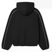 Sweat à capuche oversize noir 100 % coton pour homme, avec logo personnalisé, impression de lettrage de haute qualité, pull épais, streetwear, fabricant