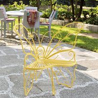 Chaise de banc de jardin papillon en fer personnalisé en gros pour la décoration de patio de parc à la maison et à l'extérieur
