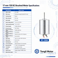 Moteur CC à aimant permanent brossé Tengli RF-130W 17mm 6V 12V haute vitesse 8100 tr/min pour ventilateur, jouet, appareil électroménager intelligent