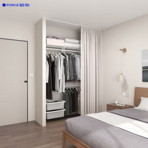 Haut de gamme personnalisable promenade dans le placard garde-robe fil étagère organisateur anti-poussière réglable plusieurs couleurs rideaux - Product Image 5