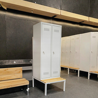 Casier en acier personnalisé avec serrure à clé vestiaire armoire à vêtements pour l'école utilisation en salle de sport