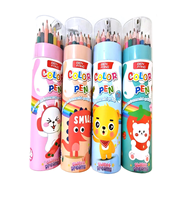 Ensemble de crayons de couleur en tube de papier 12/18/24/36 couleurs avec taille-crayon