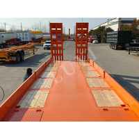 Semi-remorque surbaissée ultra-lourde à 6 essieux, extensible, 7 m télescopique, élargissement de 50 cm, transport de charges lourdes en acier, élargissement de 50 cm