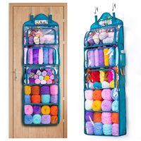 Nouvel organisateur de stockage de fil suspendu à 5 compartiments Organisateur de crochet sur la porte avec fermeture à glissière avant et latérale