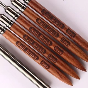 Pinceau liner pour nail art avec manche en bois de santal, virole métallique, pointe ultra-fine, stylo pour contour de fleurs - Product Image 6