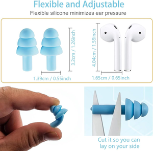 شعار مخصص <span class=keywords><strong>32db</strong></span> لينة سيليكون قابلة لإعادة الاستخدام قابلة للطي سدادات الأذن إلغاء الضوضاء مع حالة حماية السمع لسلامة السباحة - Product Image 3