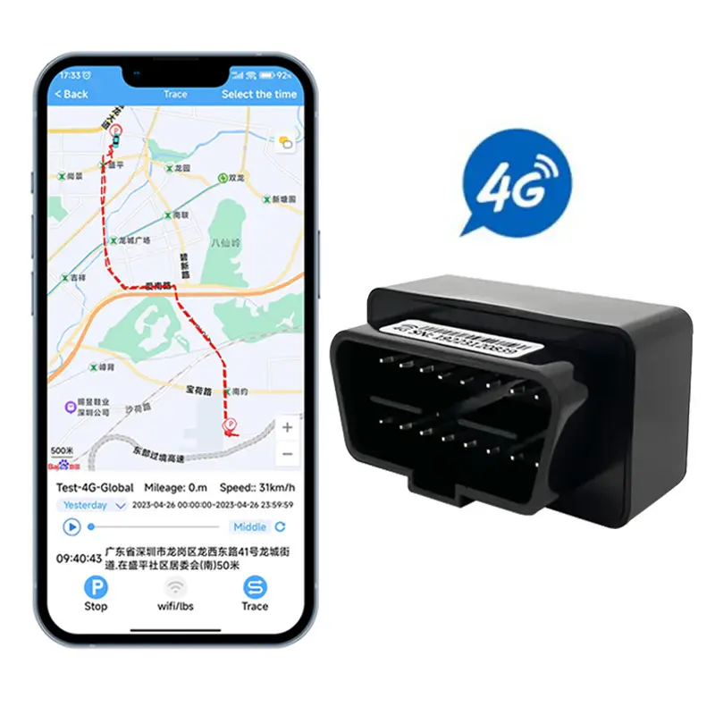 YOGU מעקב טלפון נייד אזהרת מהירות יתר YG-OBD 4G מעקב GPS למכוניות