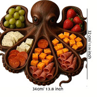 Op Maat Gemaakte Creatieve Houten Trays Octopus Charcuterie Plateau In Verschillende Vormen Met Gravure Voor Fruit & Groente Display
