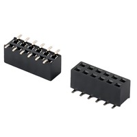 Vente directe usine – Connecteurs femelles à double rangée PA6T 0.8, 1.27, 2.0, 3.4, 2.54 mm, 16 broches, 4.3H, SMT, à angle droit, pas de 2.54 mm, 2*6p