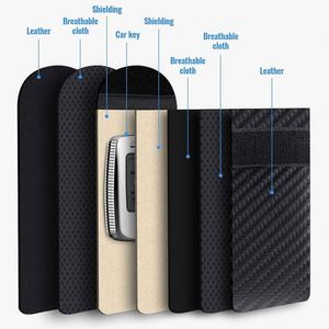 Xd831 Customized Carbon Fiber Rfid Theft Anti Electromagnetic Radiation Faraday Cage Car Key Signal Shielding Bag <b>Box</b> - Product Image 3